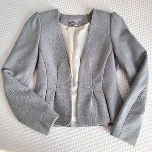 H&M Grey Fitted Peplum Blazer Size 4